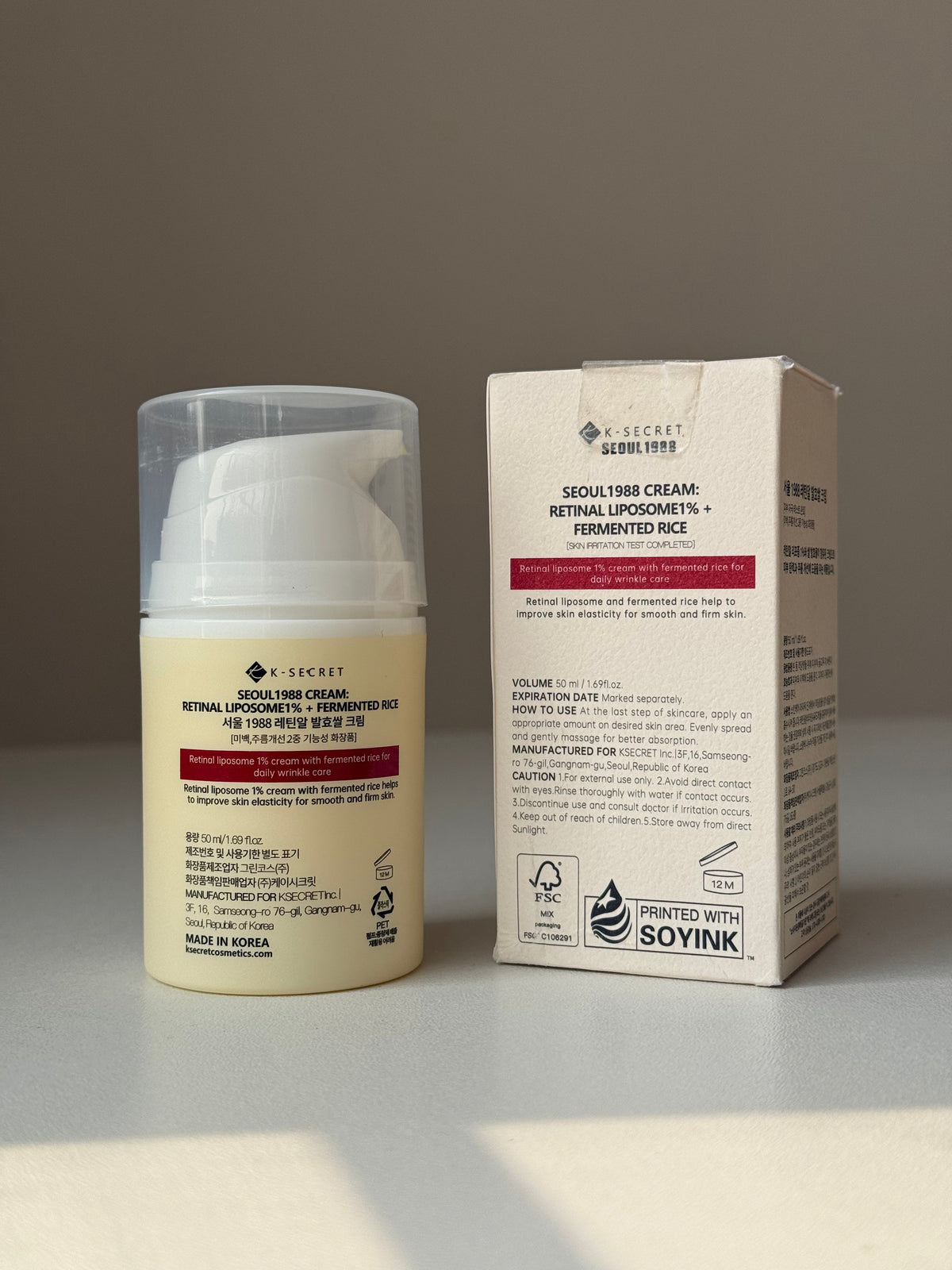 K-SECRET SEOUL 1988 Cream : Retinal Liposome 1% + Fermented Rice 50ml