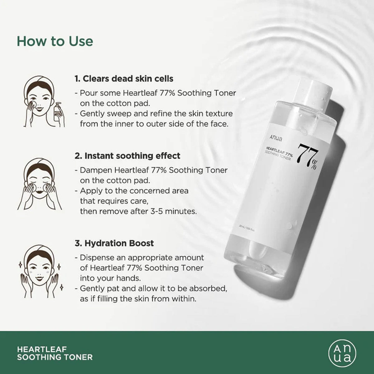 ANUA heartleaf 77% soothing toner 250ml big size